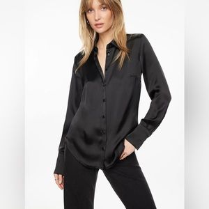 NWT Dynamite “Matisse” Slim Satin Button Up Shirt